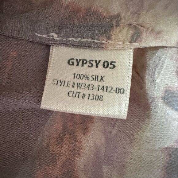 Gypsy O5 Global Village Tie dye Silk Racer back tank top- size Small - Picture 7 of 8